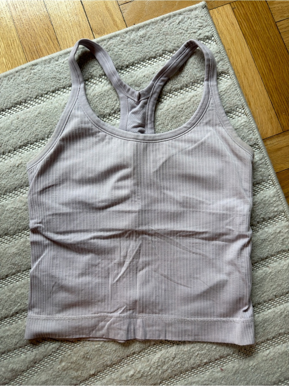 Lululemon ebb to street cropped tank light purple